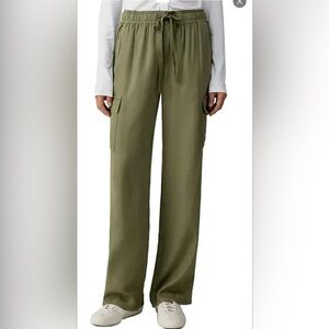 Casual Olive Green Drawstring Pants NEW